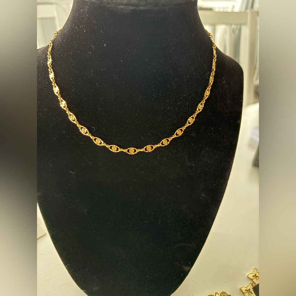 Dainty 18k PVD necklace; 16-18”; designed to be water and tarnish proof!
